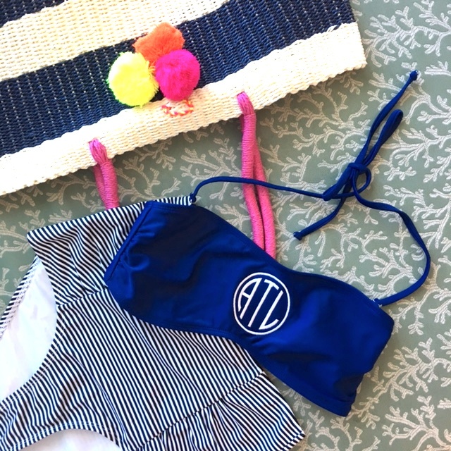 monogrammed swimsuit