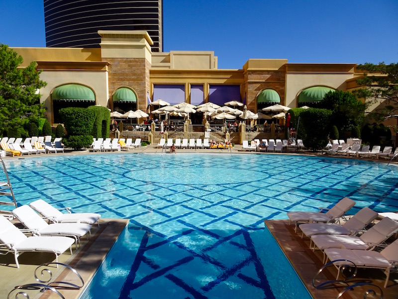 Wynn pool Las Vegas hotel featured by top Boston travel blog, Feathers and Stripes