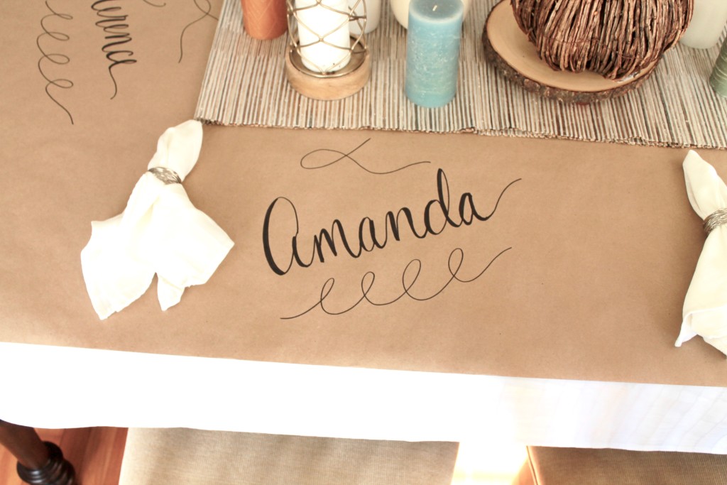 setting a Thanksgiving table