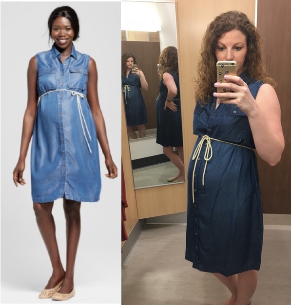 chambray maternity dress