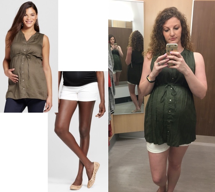 best white maternity shorts