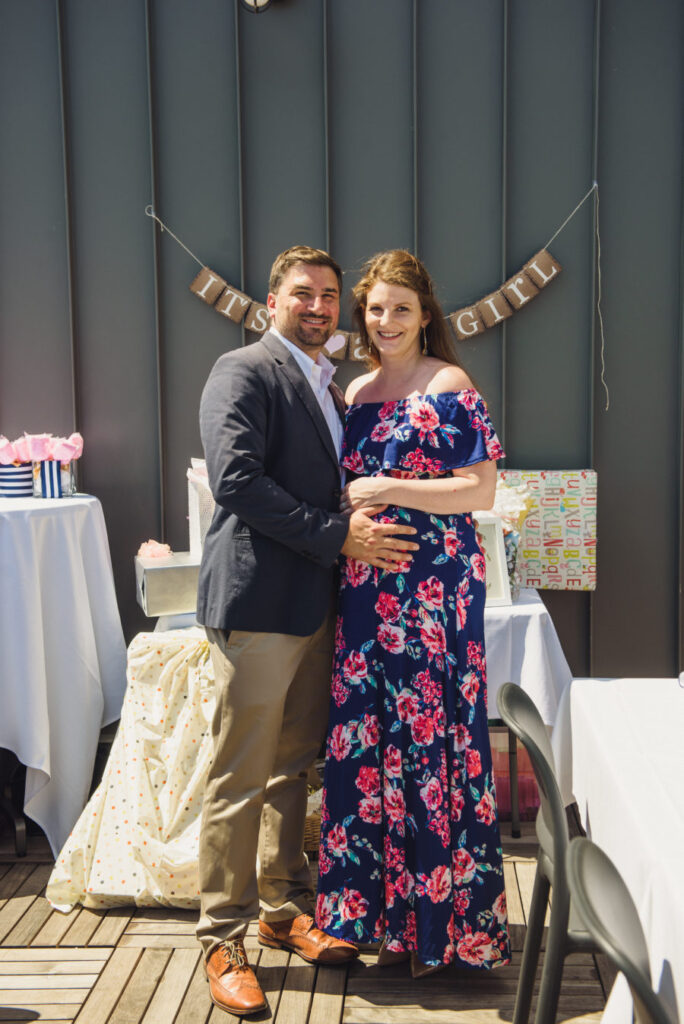 Boston navy blue and hot pink baby shower | Baby Shower in Boston featured by top Boston lifestyle blog, Feathers and Stripes