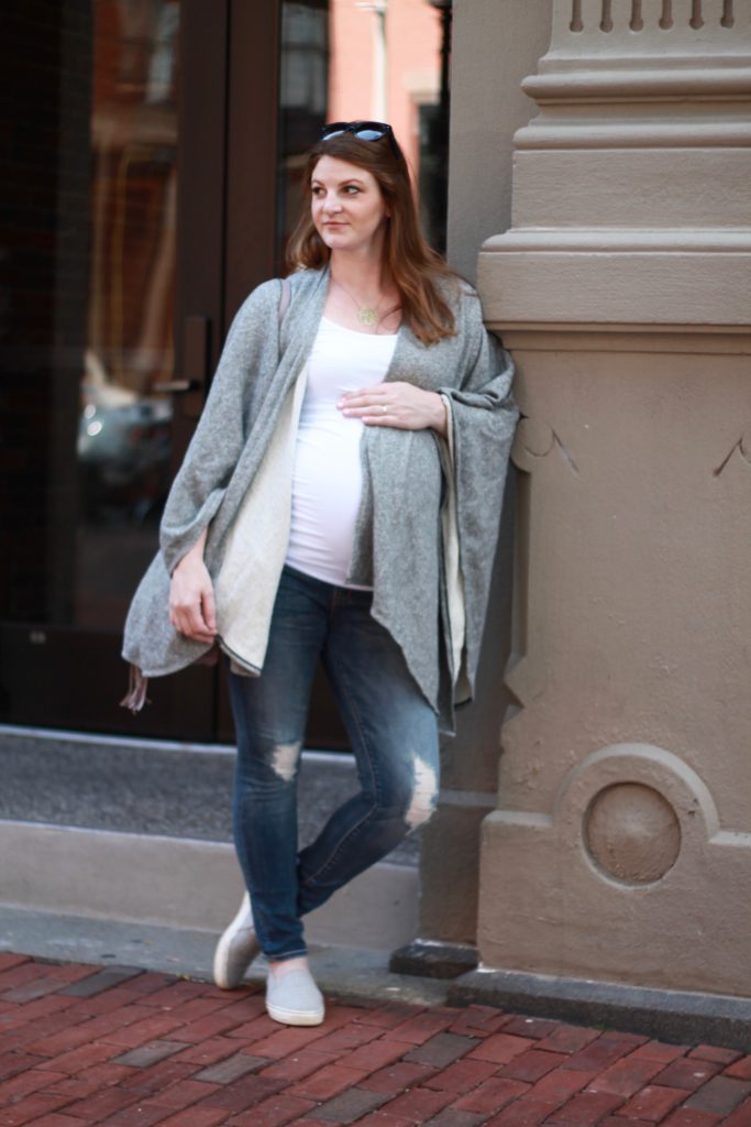 Ingrid & Isabel maternity wrap sweater, best maternity jeans