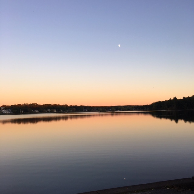 New England sunset over a pond