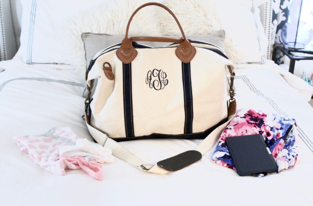 monogrammed travel bag