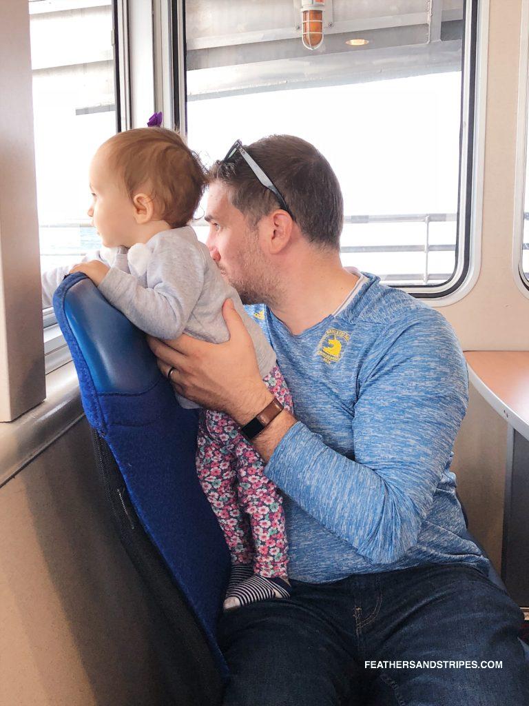 taking the ferry to Nantucket with a baby | #Nantucket | #travelblogger | feathersandstripes.com | Nantucket in the Fall: the Ultimate Travel Guide featured by top Boston travel blog Feathers and Stripes