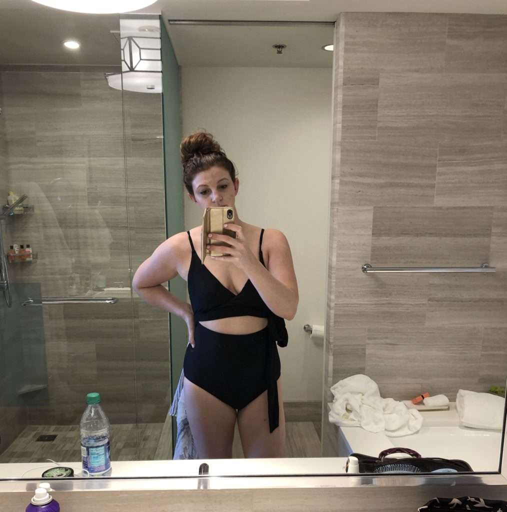 aerie One Piece Black Swimsuit with tie