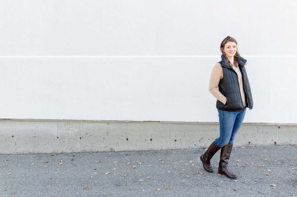 A comfortable and classic camel and black outfit from New England blogger Alyssa from feathersandstripes.com