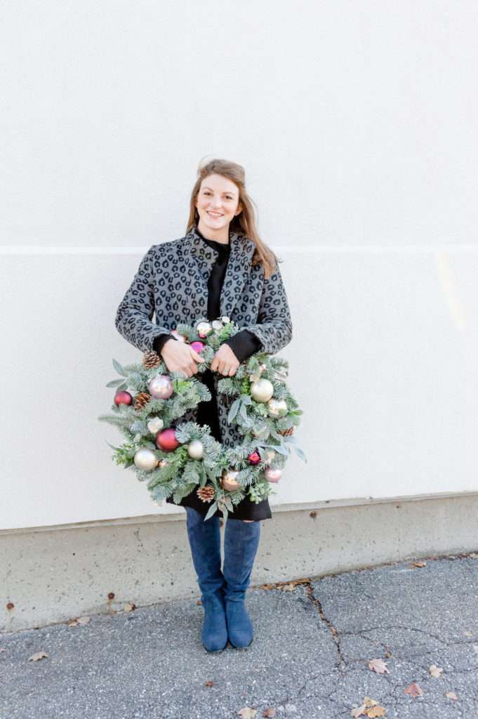 How to wear a black sweater dress with OTK boots - comfy and classic for a holiday get-together