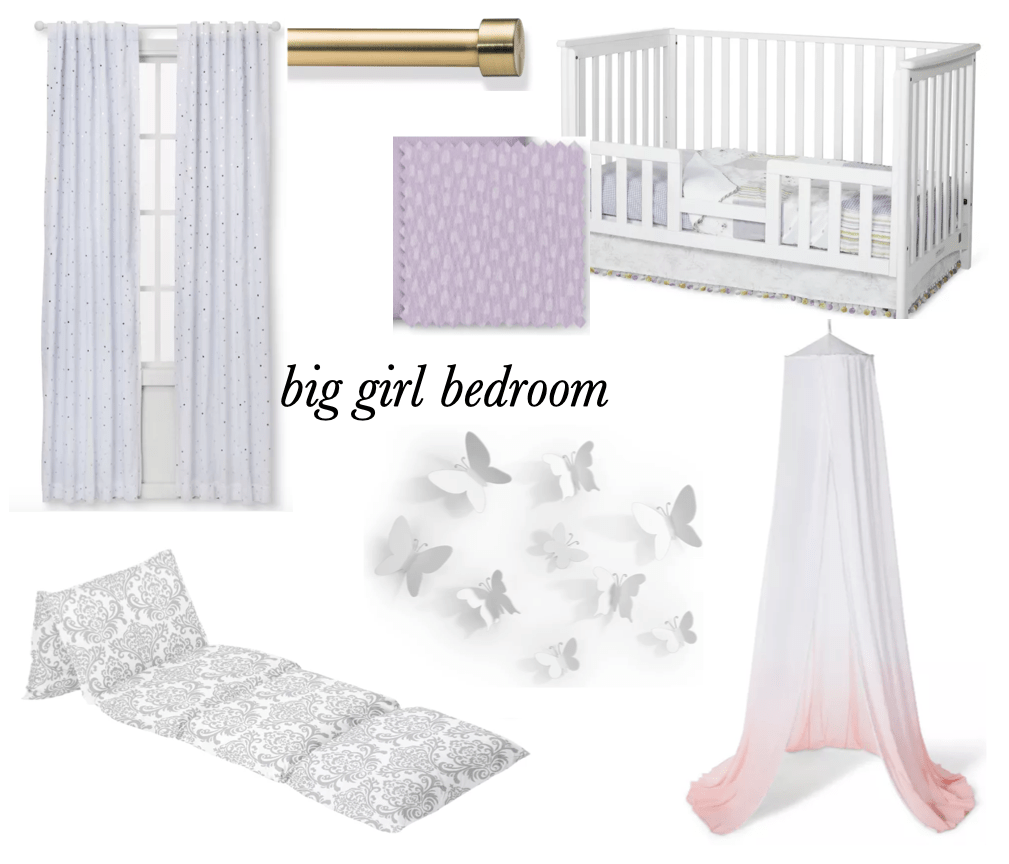 a big girl bedroom that is purple, gray, and white