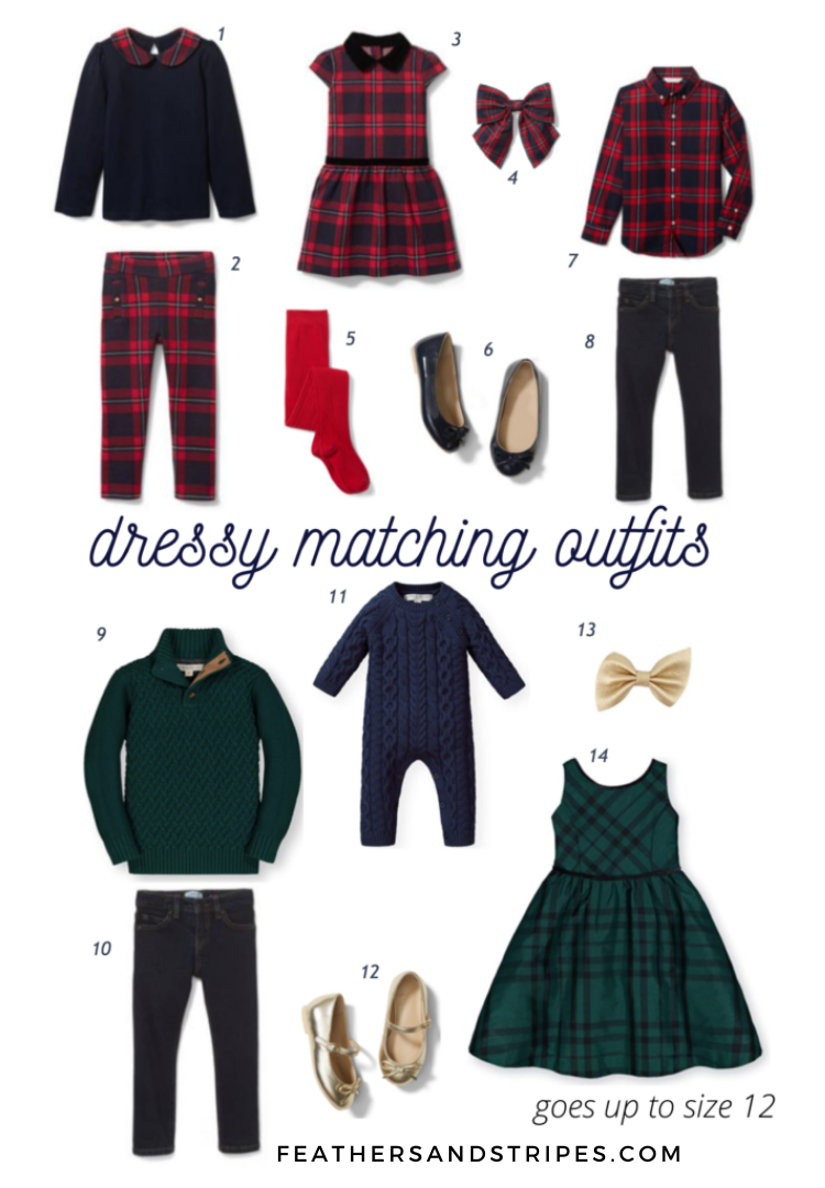 dressy matching sibling outfits for Christmas